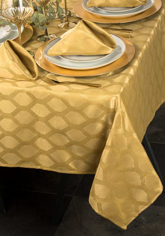 9pc GOLD Geo Table Linen Set