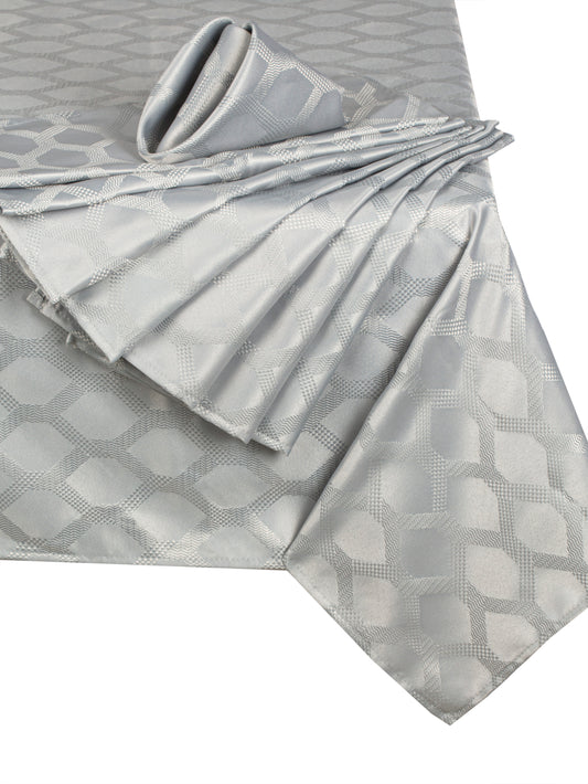 9pc SILVER Geo Table Linen Set