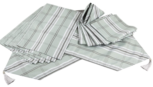 13pc Runner Set Grey Tartan