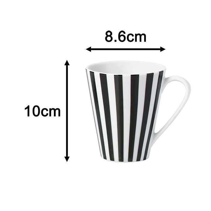 Black Split Stripe Porcelain Dinnerware Set, 24 Pieces