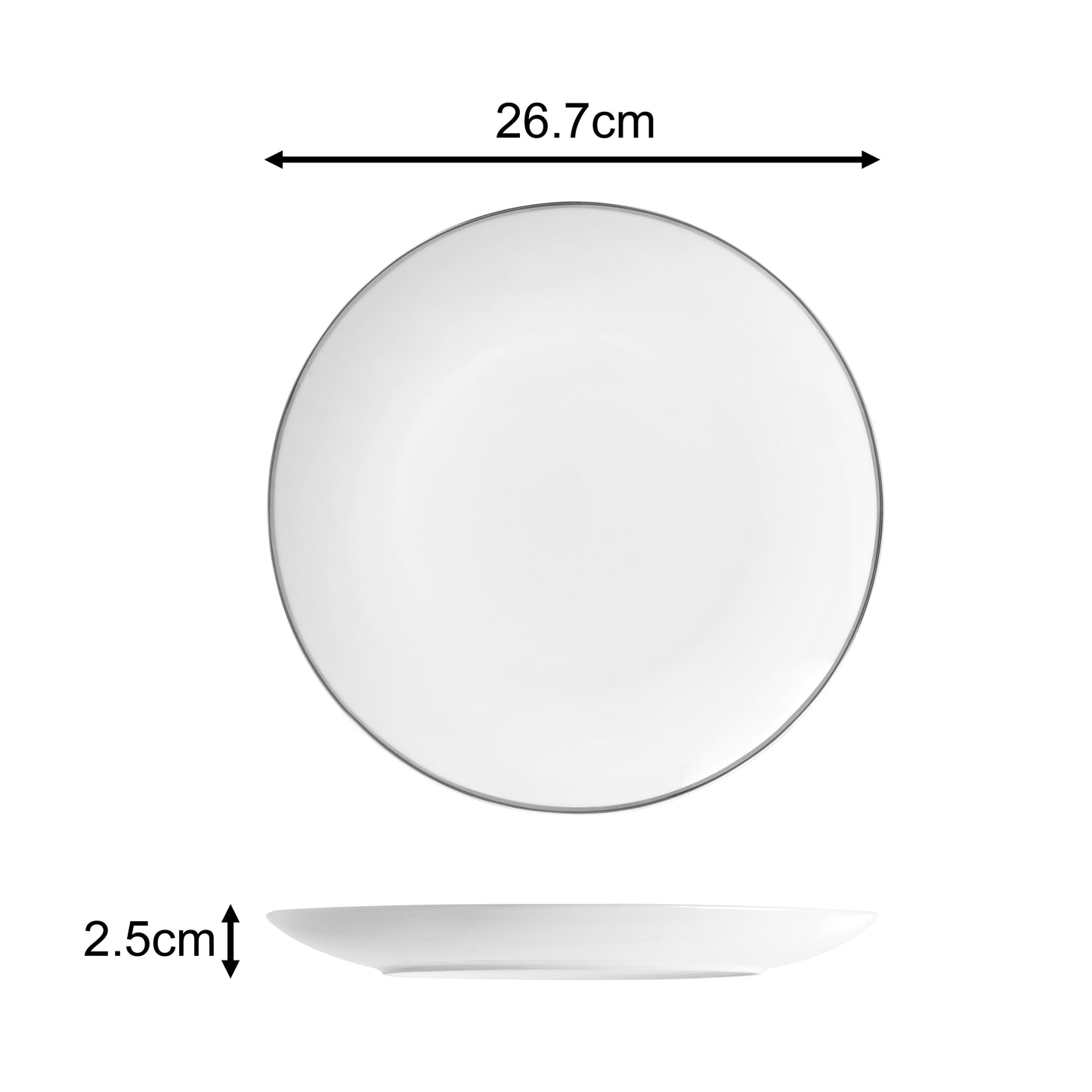 Waterside Platinum Xmas Rim Porcelain Dinner Set, 12 Pieces