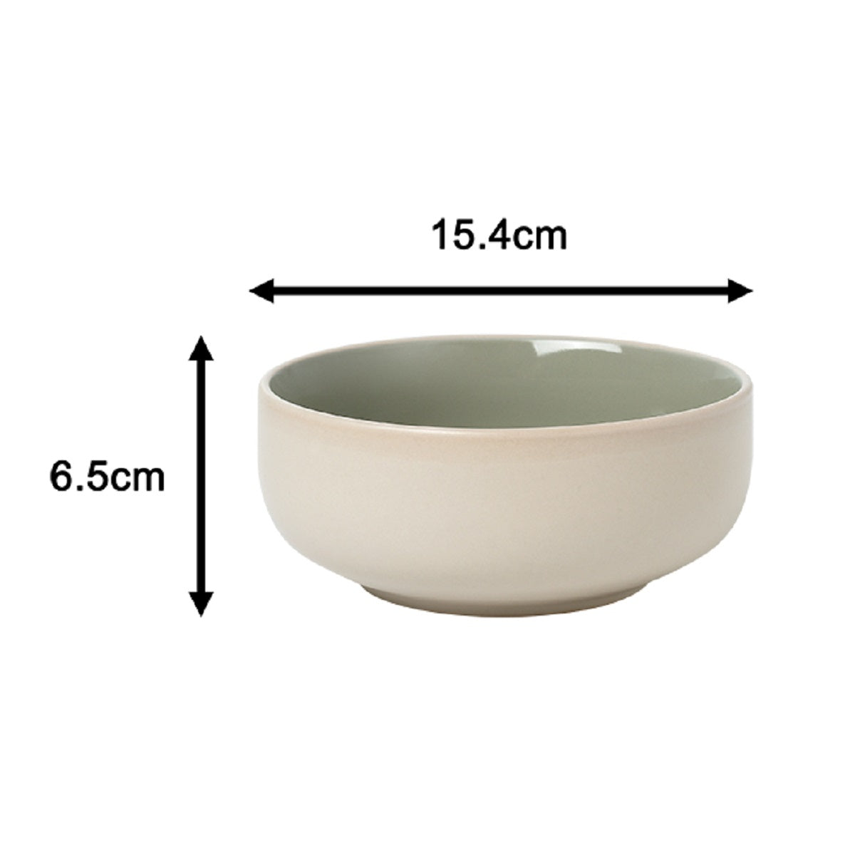 2tone (Matt & Shiny) Green & Cream Stoneware Dinnerware Set, 12 Pieces