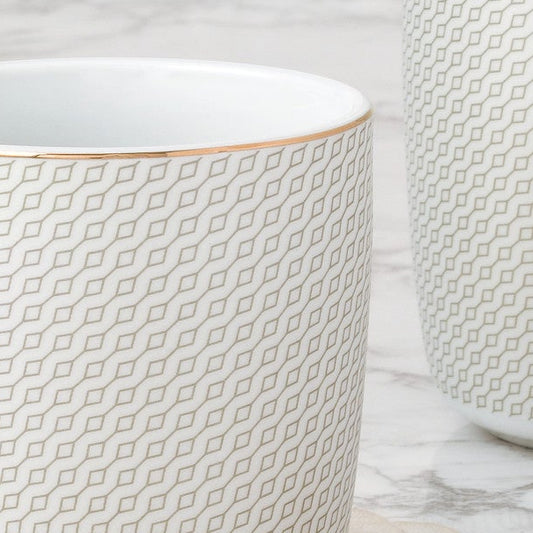 Premium Diamond & Gold Christmas Porcelain Mug Set, 4 Pieces