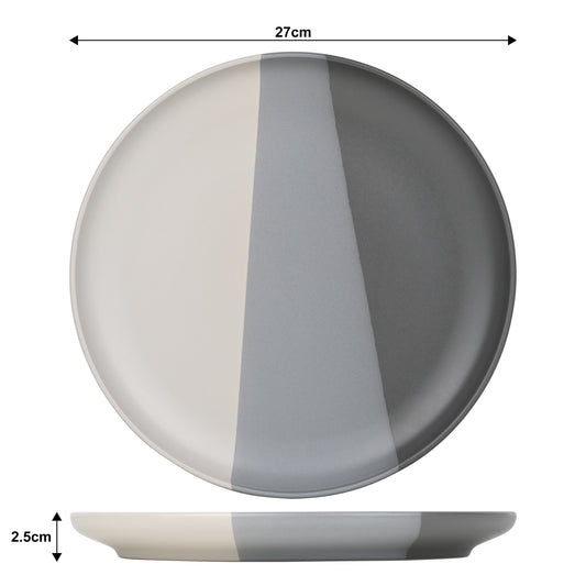 Dipped 3tone Stoneware Dinnerware Set, 16 Pieces