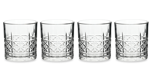 Diamond Design Glass Tumbler, 4 Pieces