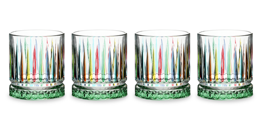 Multi-Colour Design Christmas Glass Tumblers, 4 Pieces