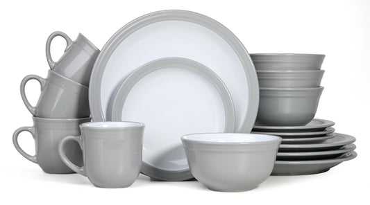 Camden Grey Stoneware Dinnerware Set, 16 Pieces