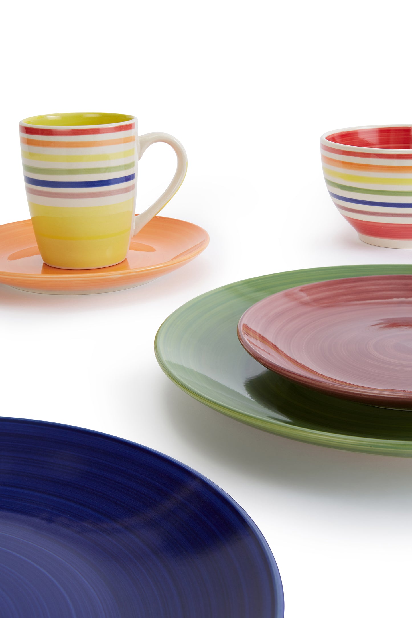Spinwash Stripe Stoneware Dinnerware Set, 24 Pieces