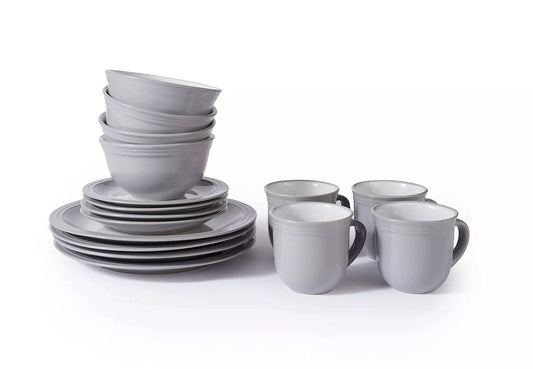 Camden Grey Stoneware Dinnerware Set, 16 Pieces