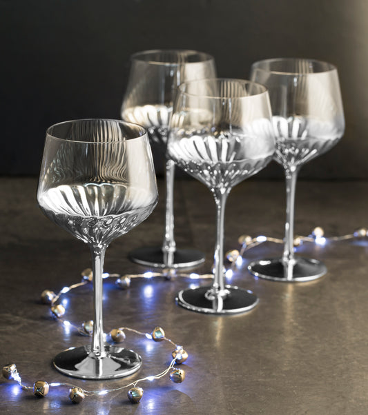 Glam Wine Glasses - Platinum, 4 Pieces