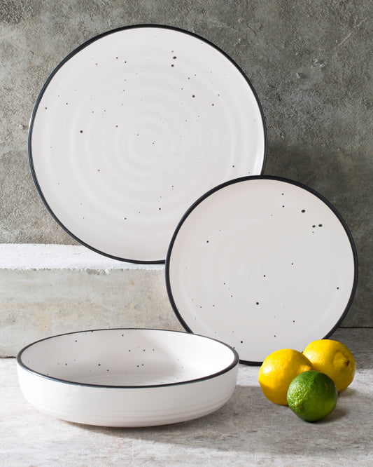 Speckle Glazed Stoneware Dinnerware Set, 12 Pieces