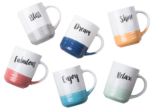 6pc Slogan Dipped Mugs