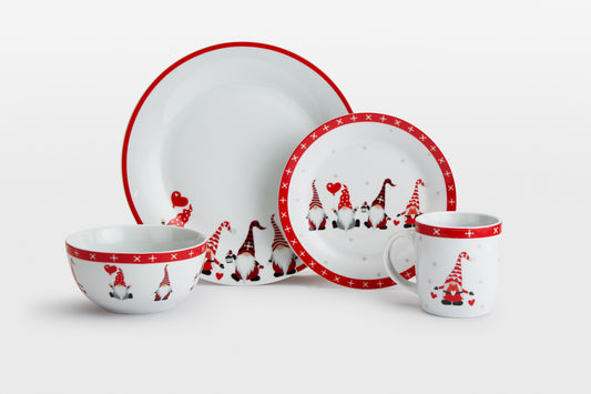 16pc Folksy Gnome Dinner Set
