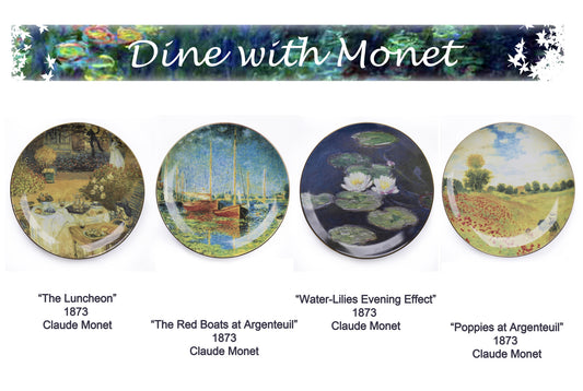 4 Piece Claude Monet Design Plates