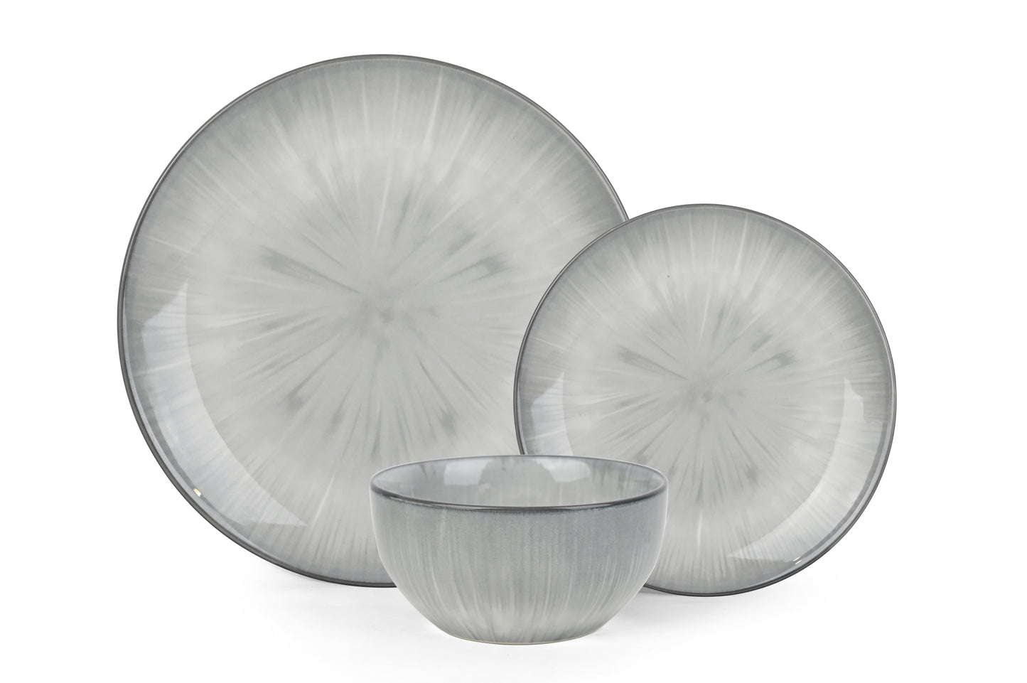 Grey Star Reactive Glaze Porcelain Dinner Set, 12 Pieces