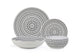 White Pad Print Stoneware Dinner Set, 16 Pieces