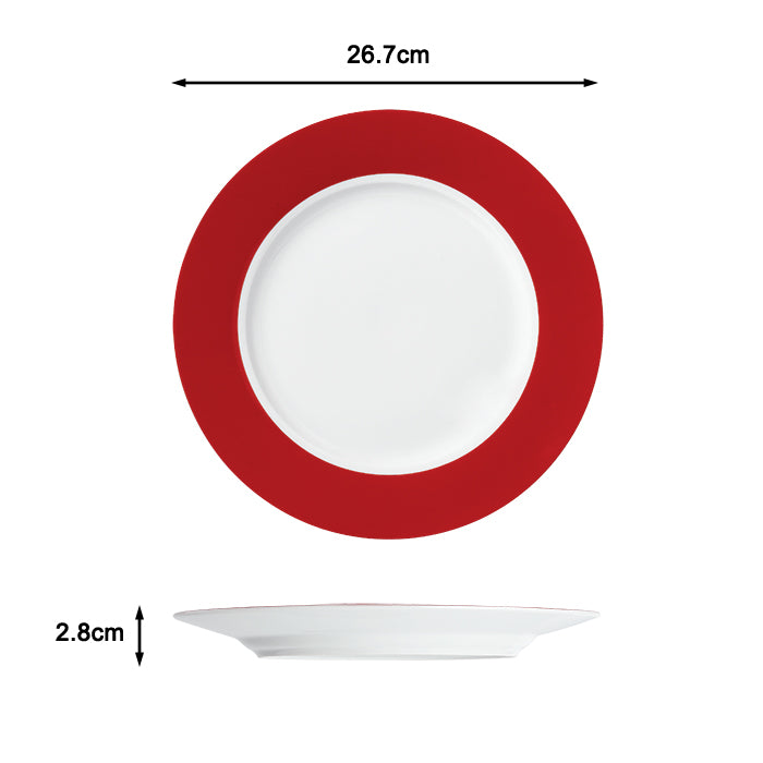 Waterside 24pc Rainbow Band Fun Porcelain Dinnerware Set