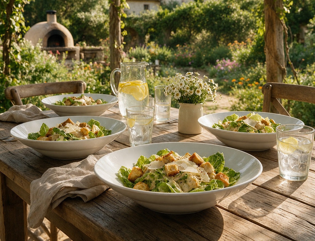 Waterside 4 Piece Large White Pasta Bowls (video attached)