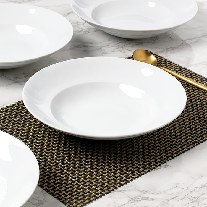 Waterside 4 Piece Large White Pasta Bowls (video attached)