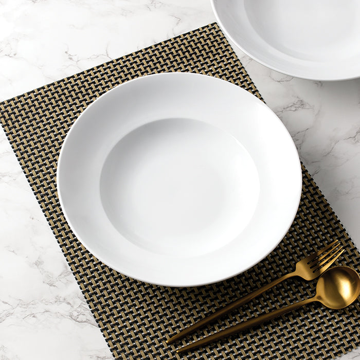 Waterside 4 Piece Large White Pasta Bowls (video attached)