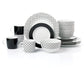 Black & White Geo Porcelain Dinnerware Set, 16 Pieces