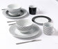 Black & White Geo Porcelain Dinnerware Set, 16 Pieces