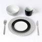 Black & White Geo Porcelain Dinnerware Set, 16 Pieces