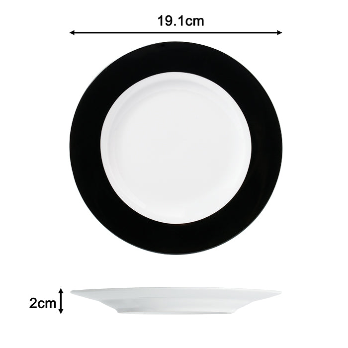 Waterside 16pc Geo Noir Porcelain Dinnerware Set (video attached)