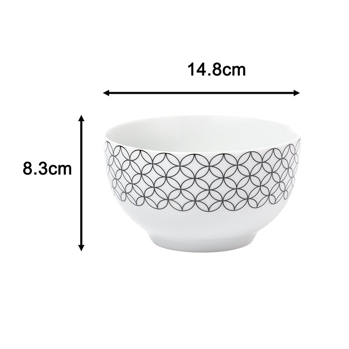 Black & White Geo Porcelain Dinnerware Set, 16 Pieces