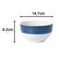 Blue Linear Porcelain Dinnerware Set, 16 Pieces