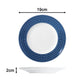 Blue Linear Porcelain Dinnerware Set, 16 Pieces