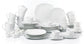 Waterside White Square Porcelain Athena Dinnerware Set, 54 Pieces
