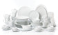 Waterside White Coupe Porcelain Dinner Set, 60 Pieces