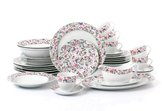 Bloomsbury Garden Porcelain Dinnerware Set, 35 Pieces