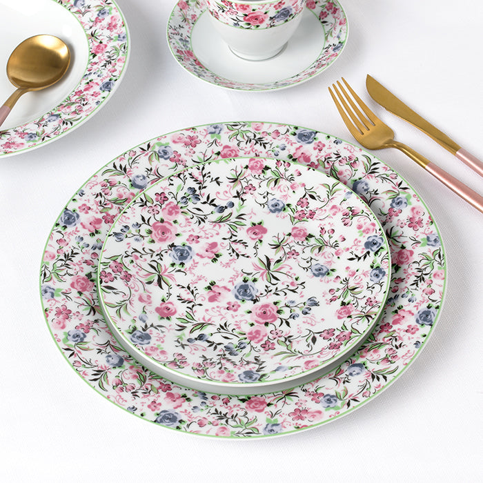 35pc Waterside Bloomsbury Garden Porcelain Dinnerware Set