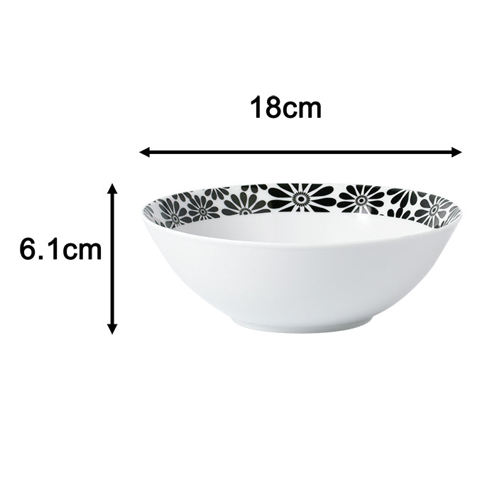 Waterside 16pc Black & White Kira Porcelain Dinnerware Set
