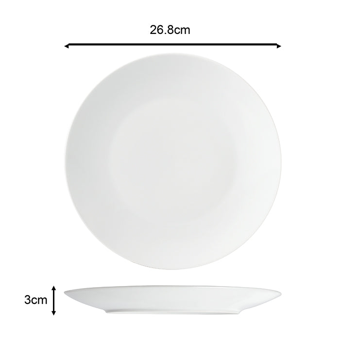 42pc Waterside White Coupe Porcelain Dinnerware Set (video attached)