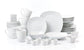 White Porcelain Square Dinnerware Set, 42 Pieces