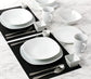 White Porcelain Square Dinnerware Set, 42 Pieces