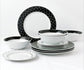 12PC Black Star with Plat Rim Dinner Set