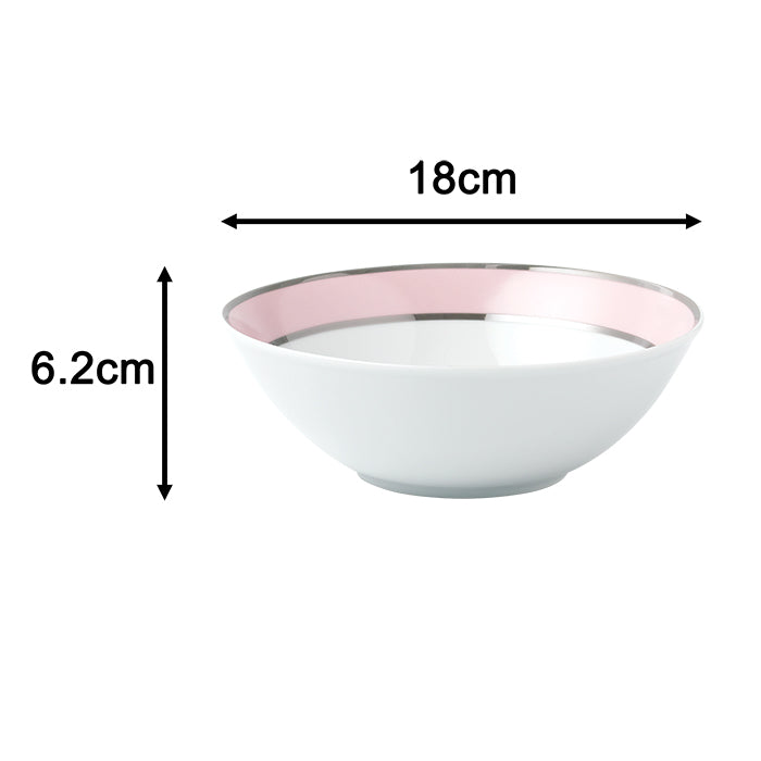 12PC Pink Star with Plat Rim Dinner Set