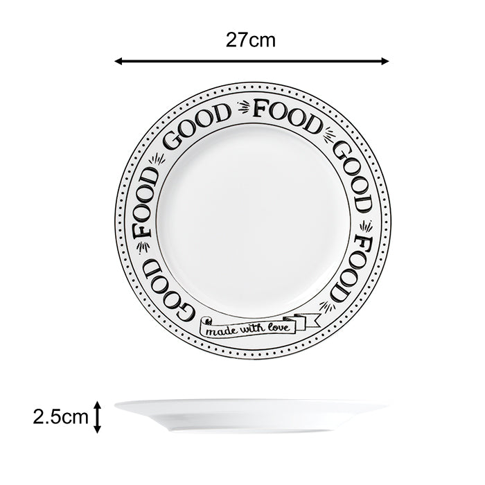 Good Food - made with love Porcelain Dinnerware Set, 16 Pieces