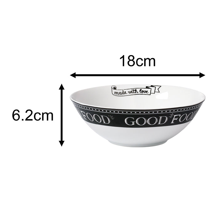Good Food - made with love Porcelain Dinnerware Set, 16 Pieces