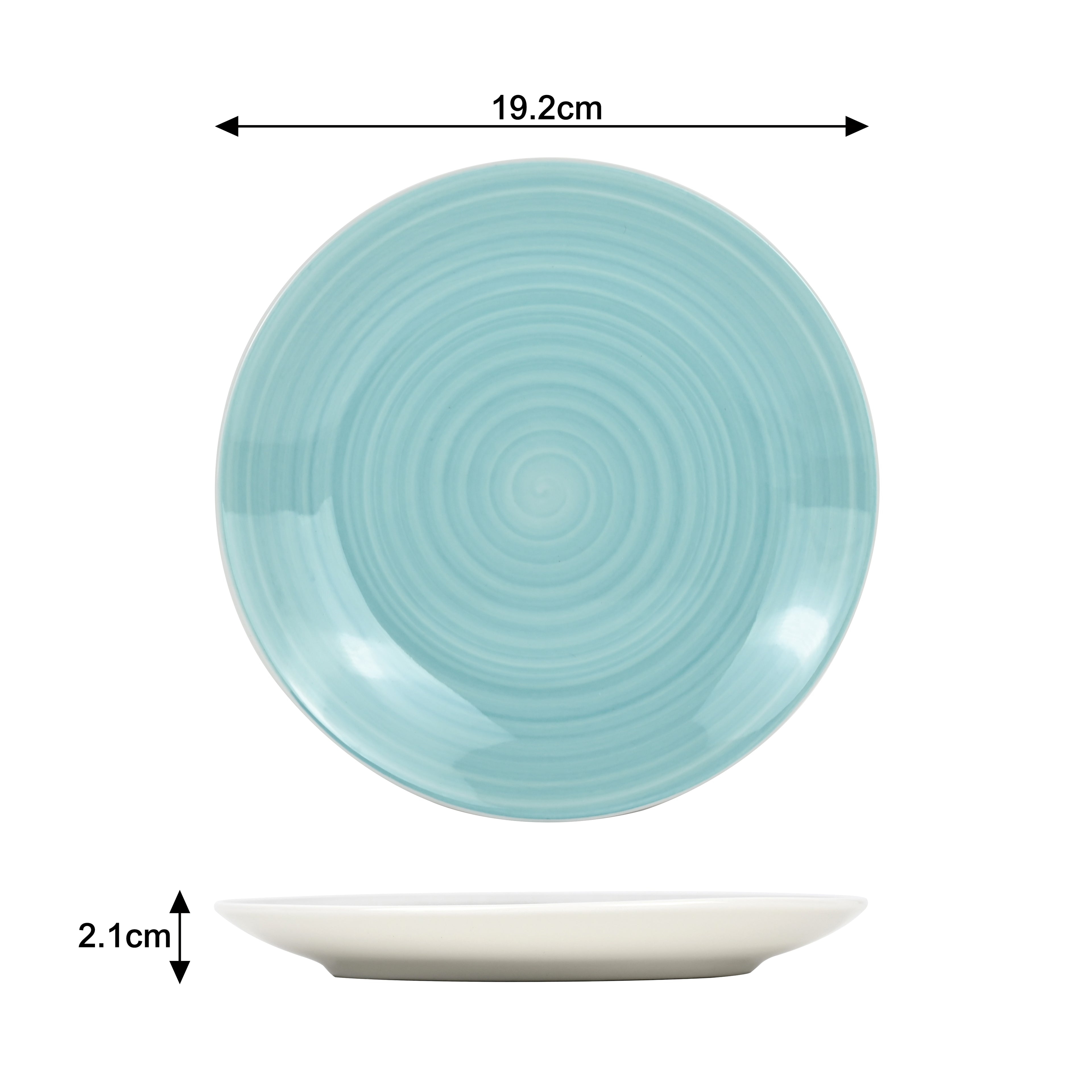 Waterside 16pc Spinwash Aqua Blue Porcelain Dinnerware Set