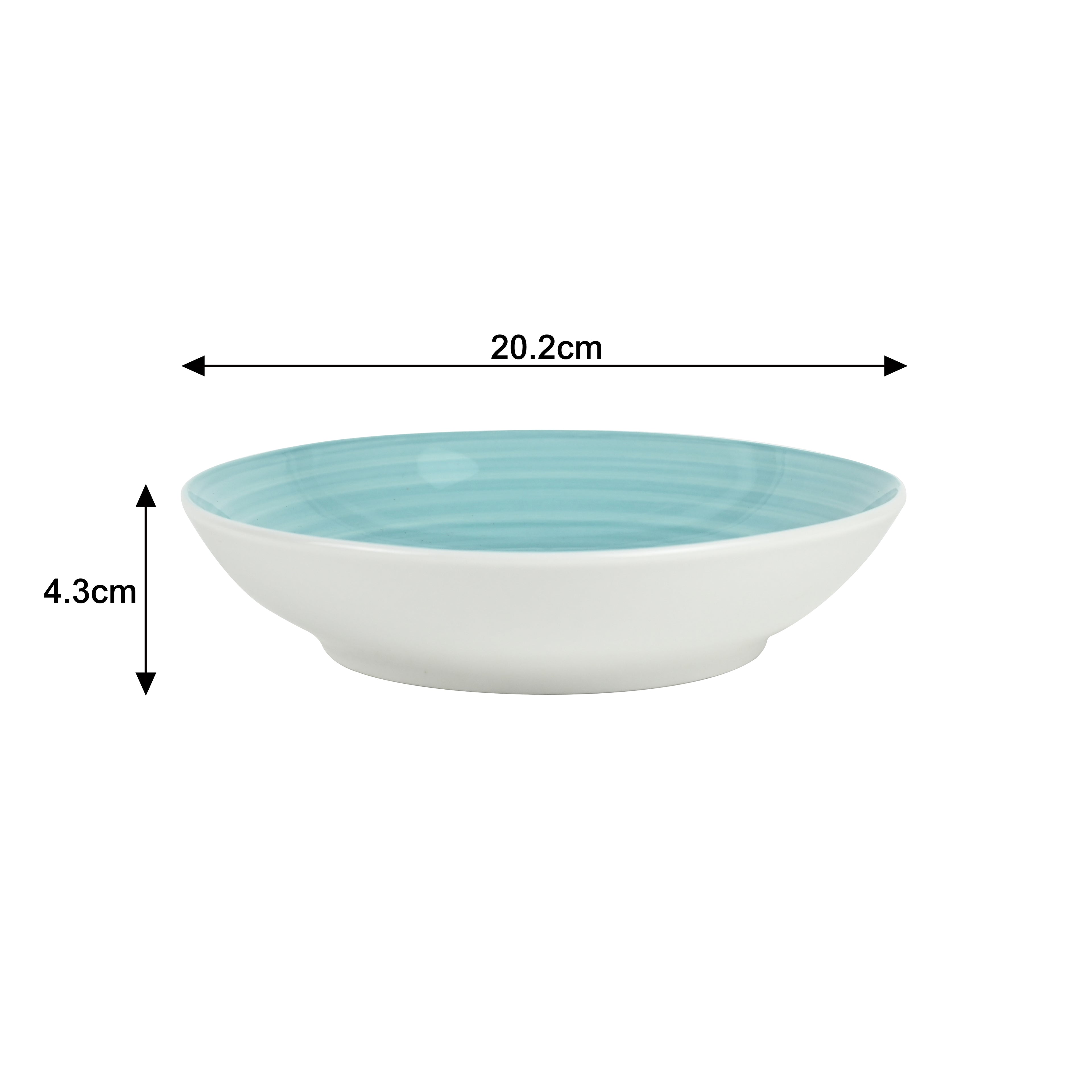 Waterside 16pc Spinwash Aqua Blue Porcelain Dinnerware Set