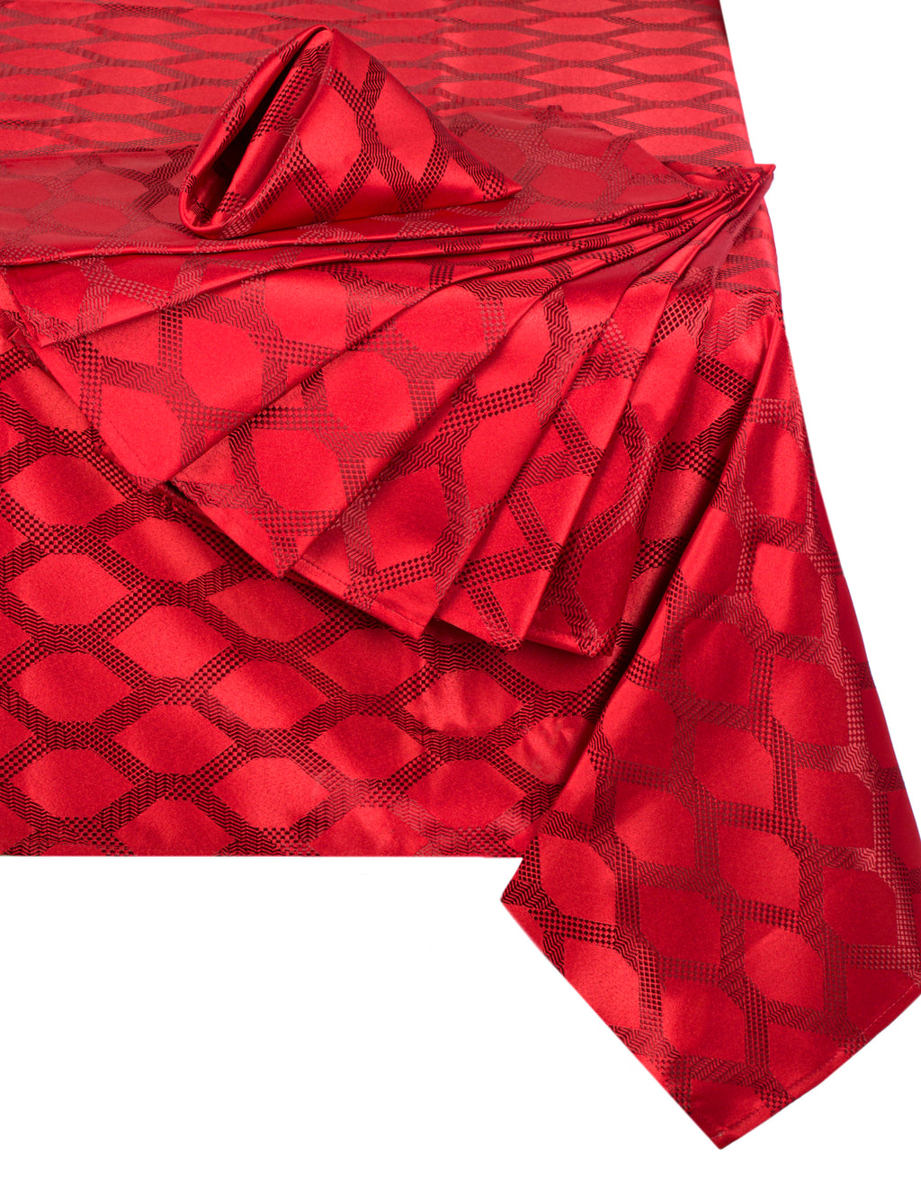 Waterside 9pc RED Geo Table Linen Set