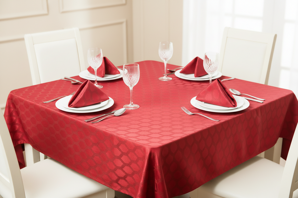 Waterside 9pc RED Geo Table Linen Set – Waterside Dinnerware