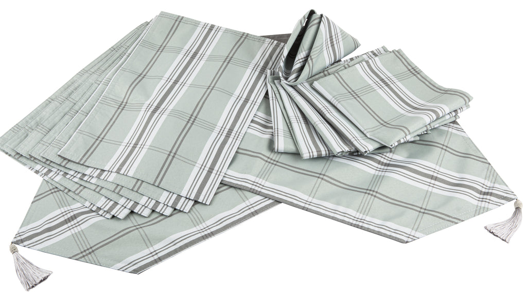 Waterside 13pc Runner Set Grey Tartan