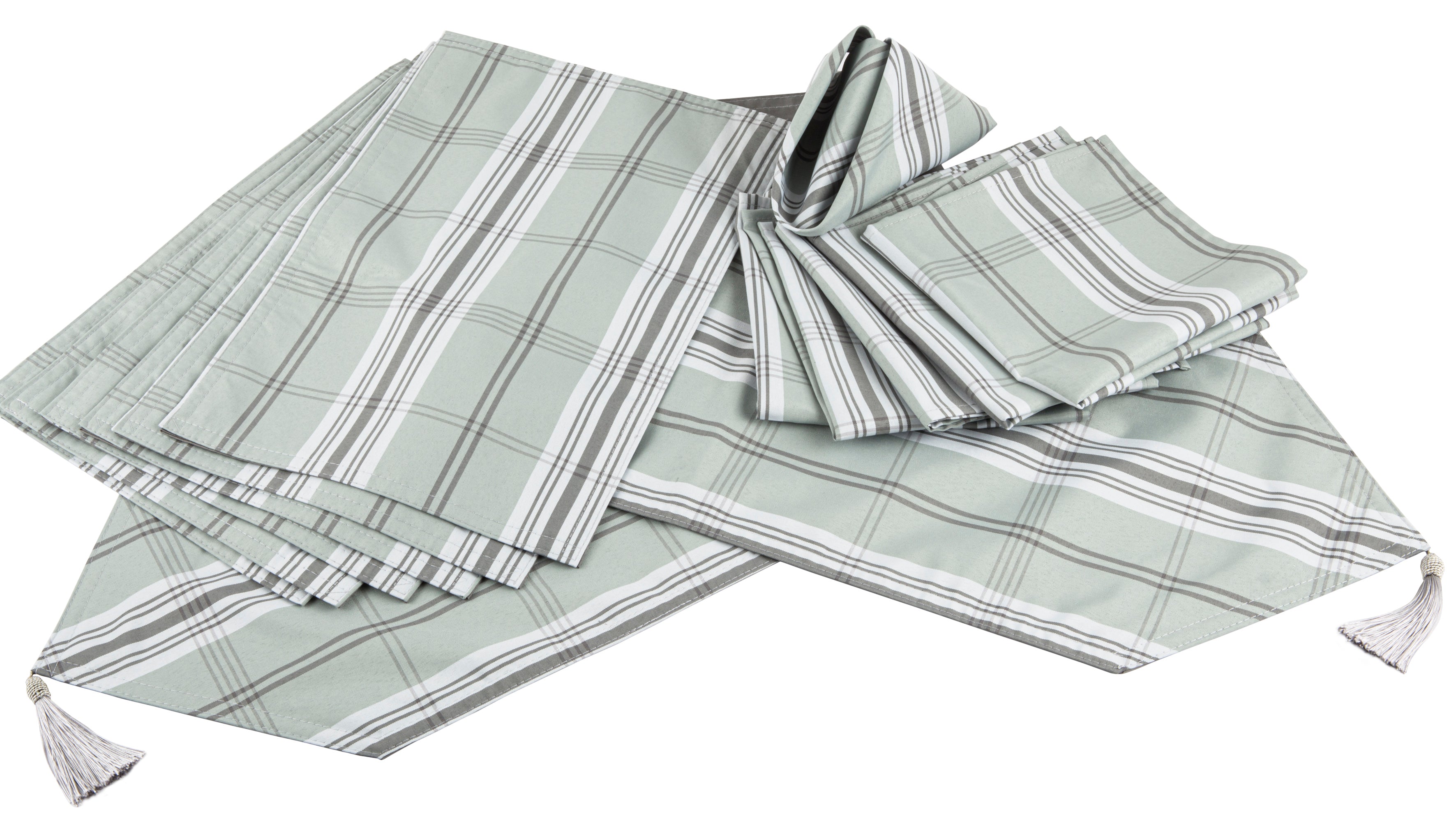 Waterside 13pc Runner Set Grey Tartan