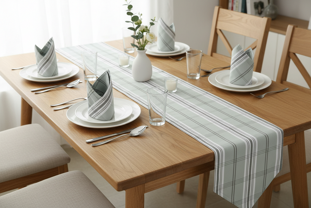 Waterside 13pc Runner Set Grey Tartan